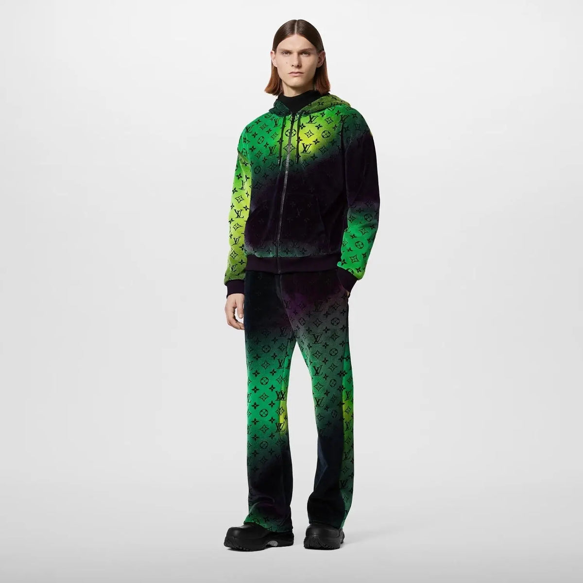 Monogram Zipped Velvet Hoodie – this sophisticated zip-through hoodie in luxurious velvet takes inspiration from the – LUX VERSE Luxury Designer Fashion Outlet