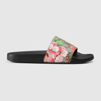 Women's GG Blooms slide sandal – a floral slide sandal in our GG Blooms supreme canvas with a molded rubber footbed – LUX VERSE Luxury Designer Fashion Outlet