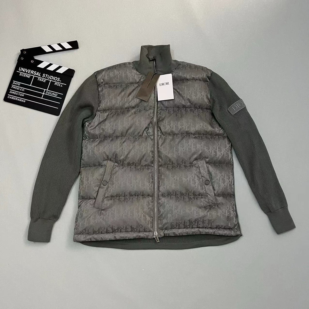 Marineblau Nylonstrickärmel Gesteppt - Herren