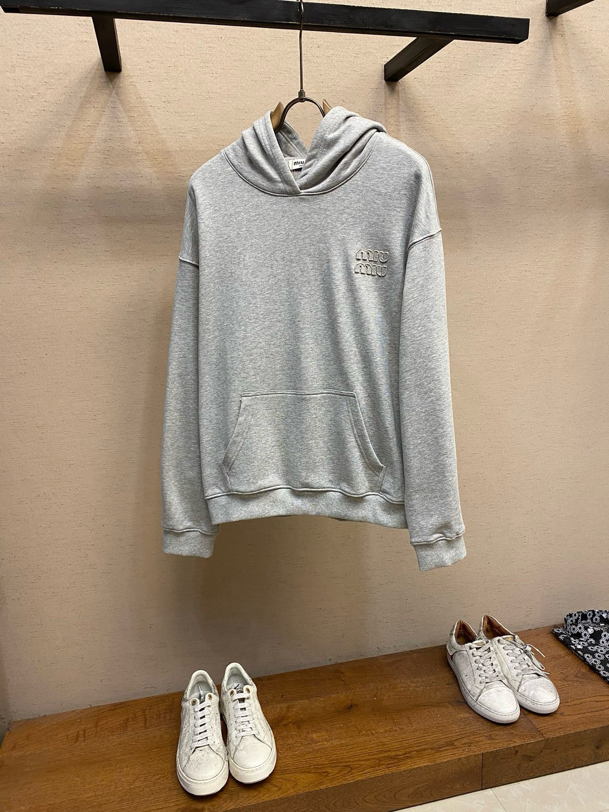 Grey Cotton Plain Pullover - Men's