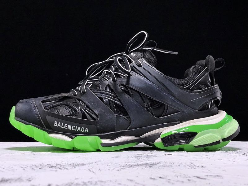 Track Black and Green Sneakers