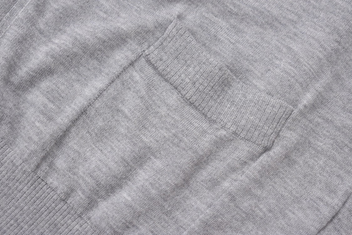 Grauer Woll-Cardigan mit vier Balken - Herren
