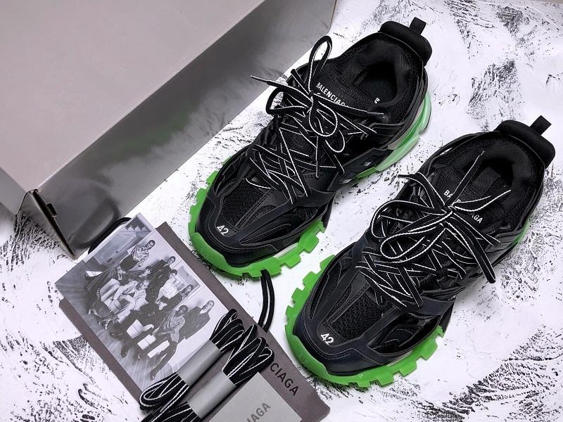 Track Black and Green Sneakers