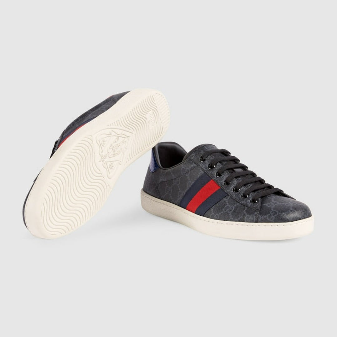 Men's Ace Gg Supreme Sneaker – eye-catching chromatic accents, such as blue and red leather details at the back – LUX VERSE Luxury Designer Fashion Outlet