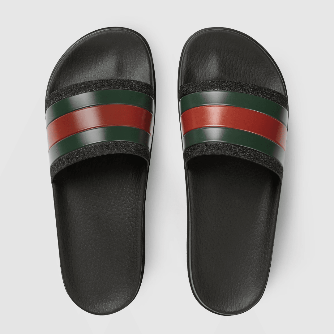 Men's Web Rubber Slide Sandal – a distinctive House code, the green and red Web is reimagined in a pop inspired take – LUX VERSE Luxury Designer Fashion Outlet