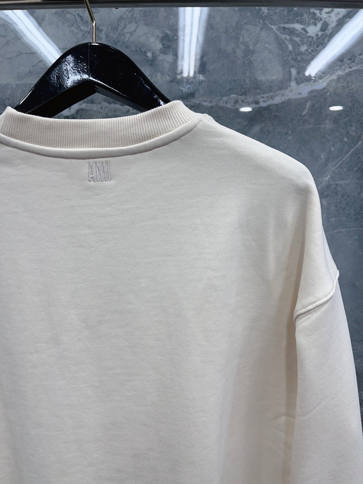Navy Cotton Heart Logo Crewneck - Men's