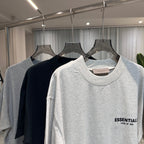 Graues Baumwoll-T-Shirt mit Logo-Print, Kurzarm – Herren
