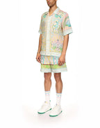 Scenic Print Silk Shorts - Men's