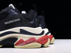 Triple S Black Red and Navy Sneakers