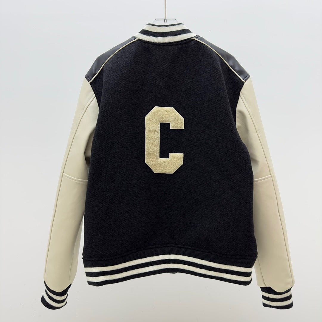 Black Wool Letter Varsity - Men's