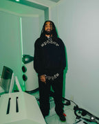 Black Cotton Embellished Pullover - Men's
