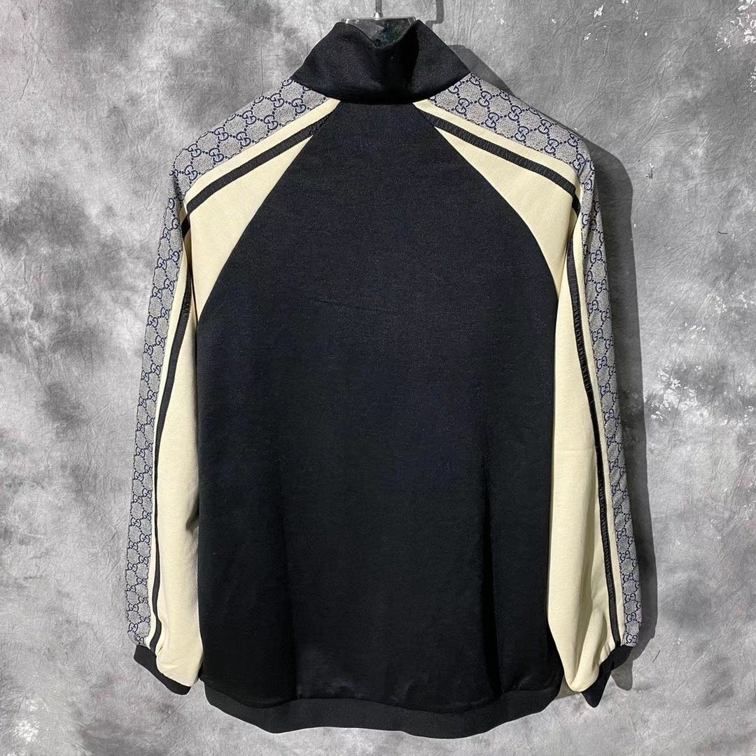 Black Jersey Monogram Panel Track - Men's