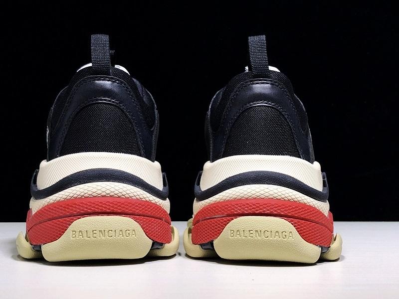 Triple S Black Red and Navy Sneakers