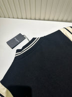 Navy Wool Striped Trim Varsity – Herren