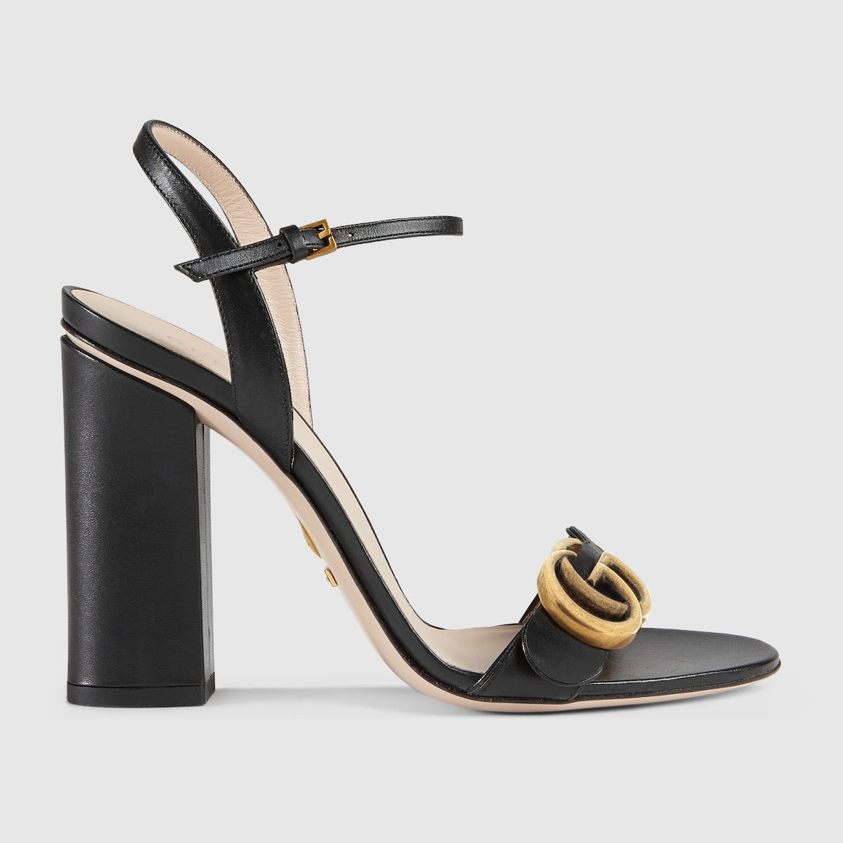 Women's ankle sandal with Double G – the Double G gold-toned hardware is set on the strap of these high-heel leather – LUX VERSE Luxury Designer Fashion Outlet
