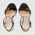 Women's ankle sandal with Double G – the Double G gold-toned hardware is set on the strap of these high-heel leather – LUX VERSE Luxury Designer Fashion Outlet
