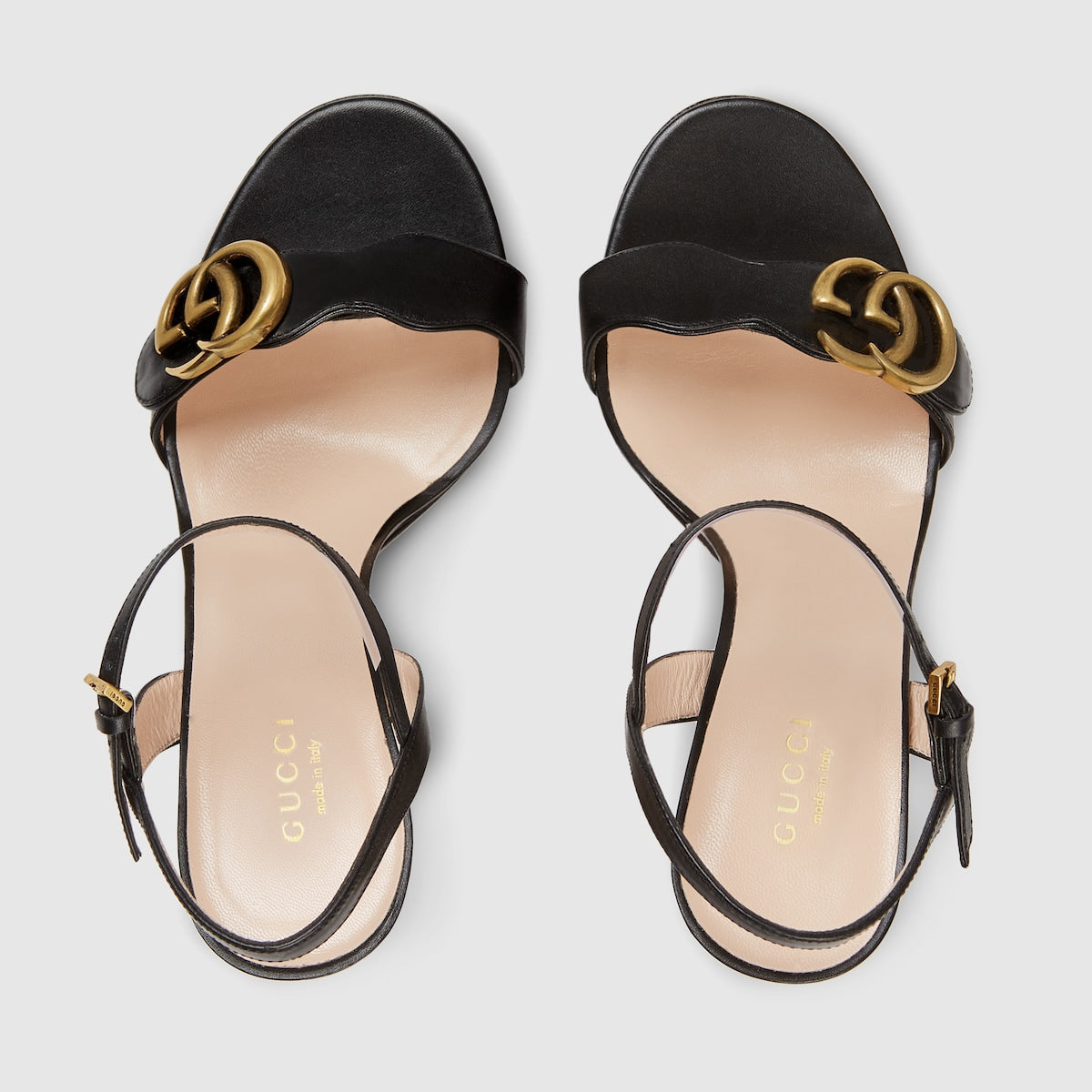 Women's ankle sandal with Double G – the Double G gold-toned hardware is set on the strap of these high-heel leather – LUX VERSE Luxury Designer Fashion Outlet