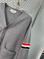 RWB Stripe Cardigan White - Men's