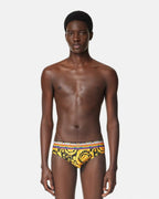 Pride Barocco Swim Briefs – barocco print Greca border Elastic waistband Outer composition: 78% Polyester, 22% – LUX VERSE Luxury Designer Fashion Outlet