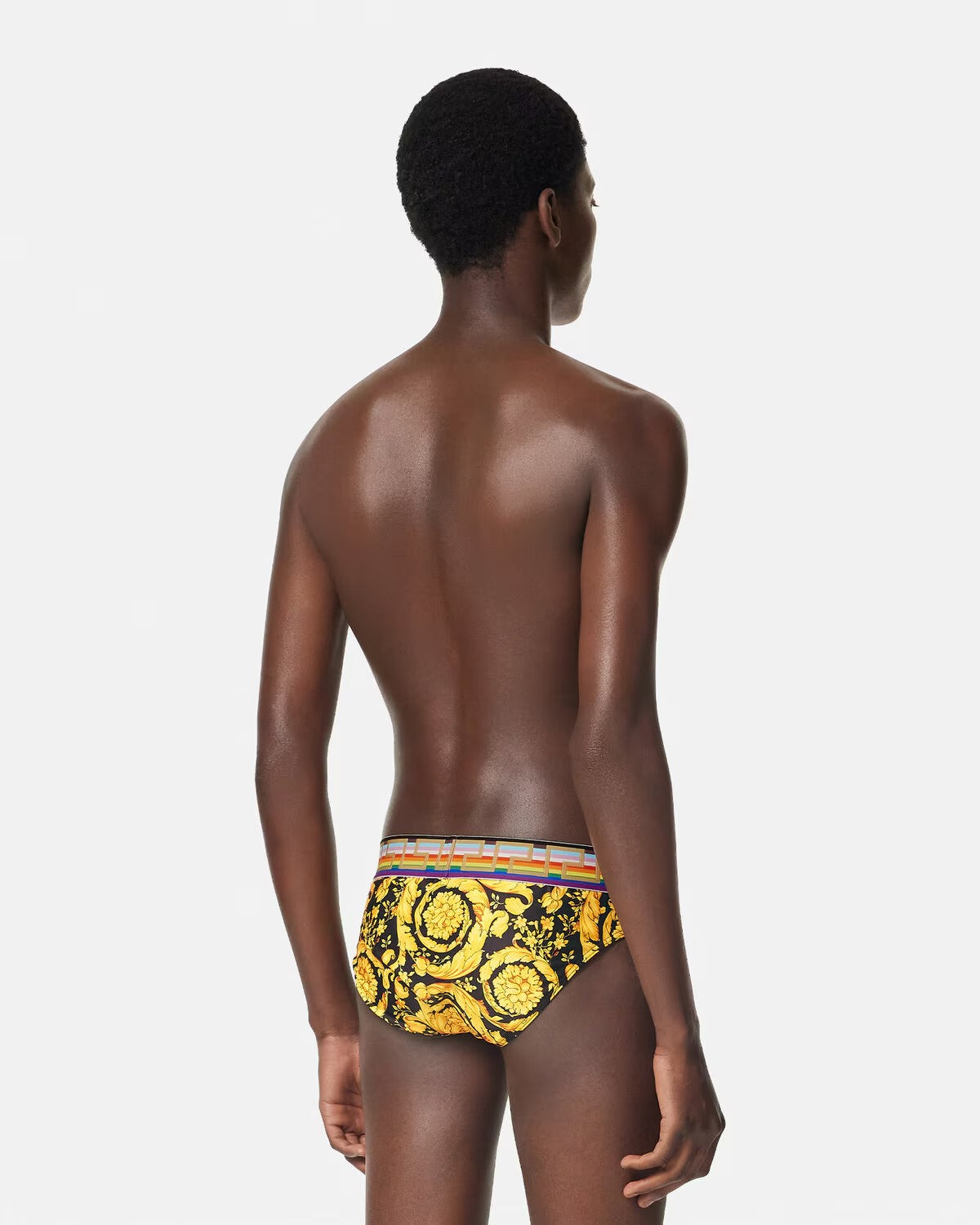 Pride Barocco Swim Briefs – swim briefs featuring the Barocco print the signature Greca border elastic waistband – LUX VERSE Luxury Designer Fashion Outlet
