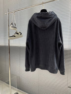 Schwarze Baumwolljacke mit Reißverschluss – Herren