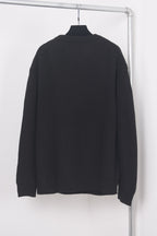 Schwarzes Langarmshirt aus Baumwolle mit kräftigem Text - Herren