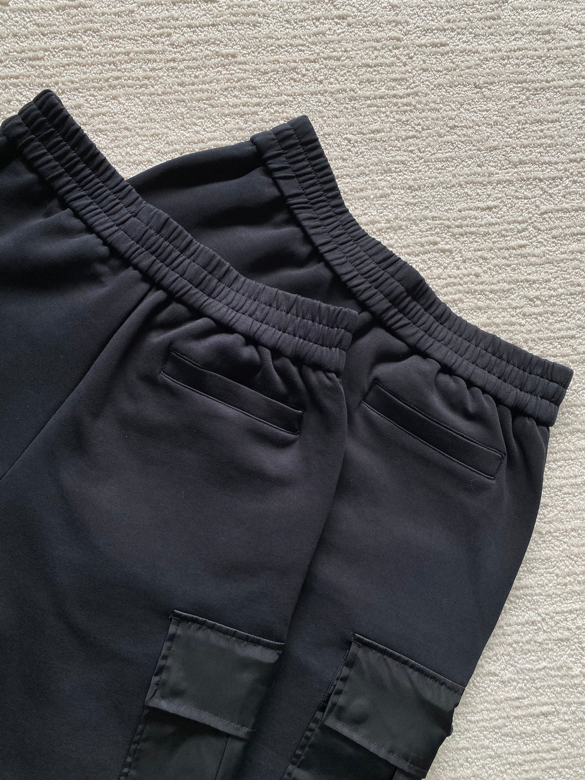 Black Nylon Zip Detail Cargo - Men's