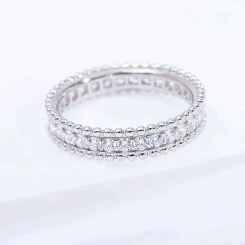 Perlee Diamond Silver Ring – LUX VERSE Luxury Designer Fashion Outlet