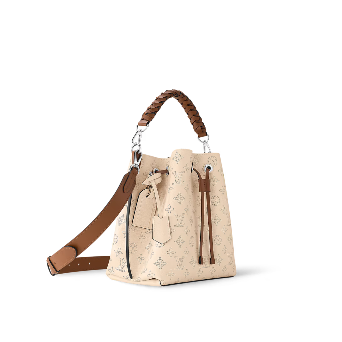 Muria Leather Bucket – crafted signature details include a name tag and keybell in smooth calfskin – LUX VERSE Luxury Designer Fashion Outlet