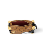 Side Trunk MM Coated Canvas – the Monogram Reverse canvas is embellished with a calfskin patch of a friendly pup, – LUX VERSE Luxury Designer Fashion Outlet