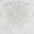 Weißer Baumwoll-Web-Print Pullover – Herren
