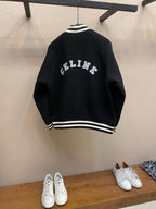 Varsity-Jacke aus schwarzer Wolle – Herren