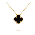 Clover 15mm Black Onyx Single Flower Necklace – LUX VERSE Luxury Designer Fashion Outlet