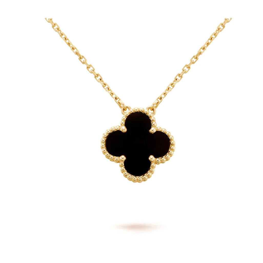 Clover 15mm Black Onyx Single Flower Necklace – LUX VERSE Luxury Designer Fashion Outlet