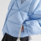 Re-Nylon Gabardine cropped down jacket – large volumes and a vintage inspiration characterize this down jacket made – LUX VERSE Luxury Designer Fashion Outlet