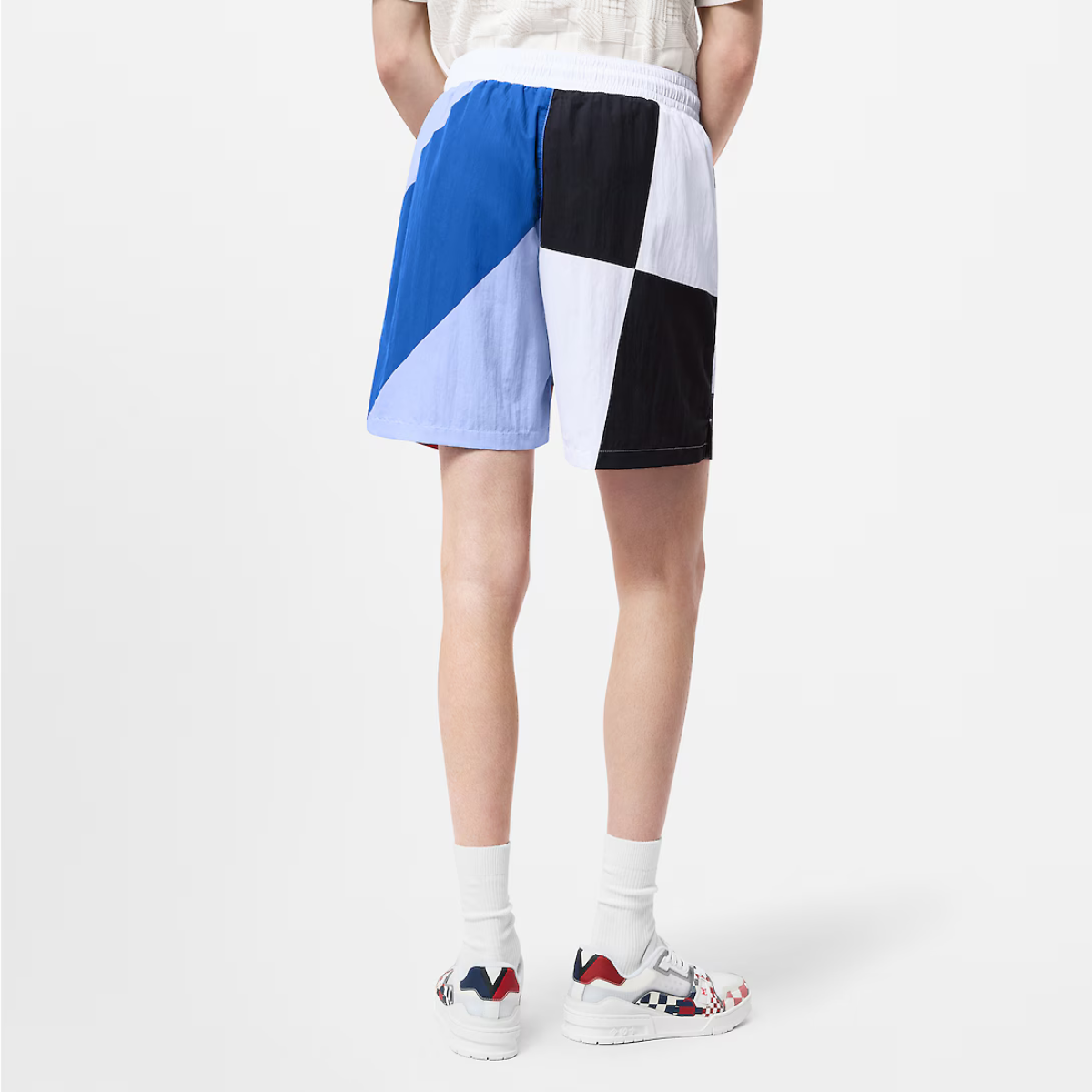 Printed Graphic Swim Shorts – these vibrant swim shorts have a fresh and sporty vibe with a graphic Monogram Scarf – LUX VERSE Luxury Designer Fashion Outlet