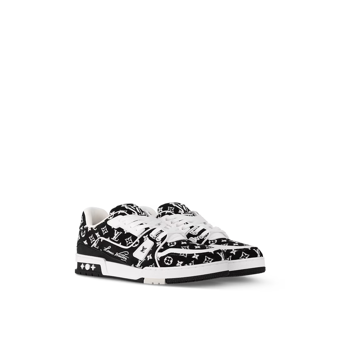 Trainer Iconic Style Sneaker – this seasonal version of the Trainer sneaker comes in Monogram textile, a key theme – LUX VERSE Luxury Designer Fashion Outlet