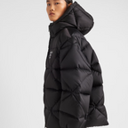 Oversized Re-Nylon Gabardine down jacket – a vintage-inspired oversized silhouette characterizes this down jacket made – LUX VERSE Luxury Designer Fashion Outlet