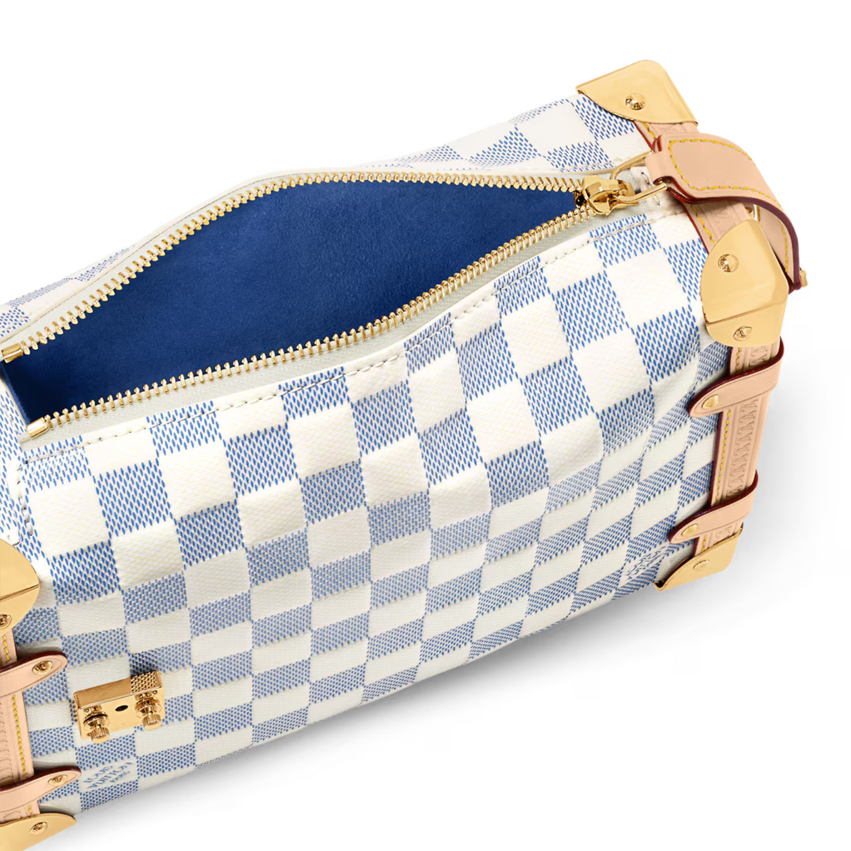 Sling Side Trunk MM – using exceptionally supple patent calfskin, the Damier pattern is first printed on – LUX VERSE Luxury Designer Fashion Outlet
