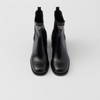 Brushed leather booties Black – these brushed leather booties have a refined and versatile design with clean lines – LUX VERSE Luxury Designer Fashion Outlet