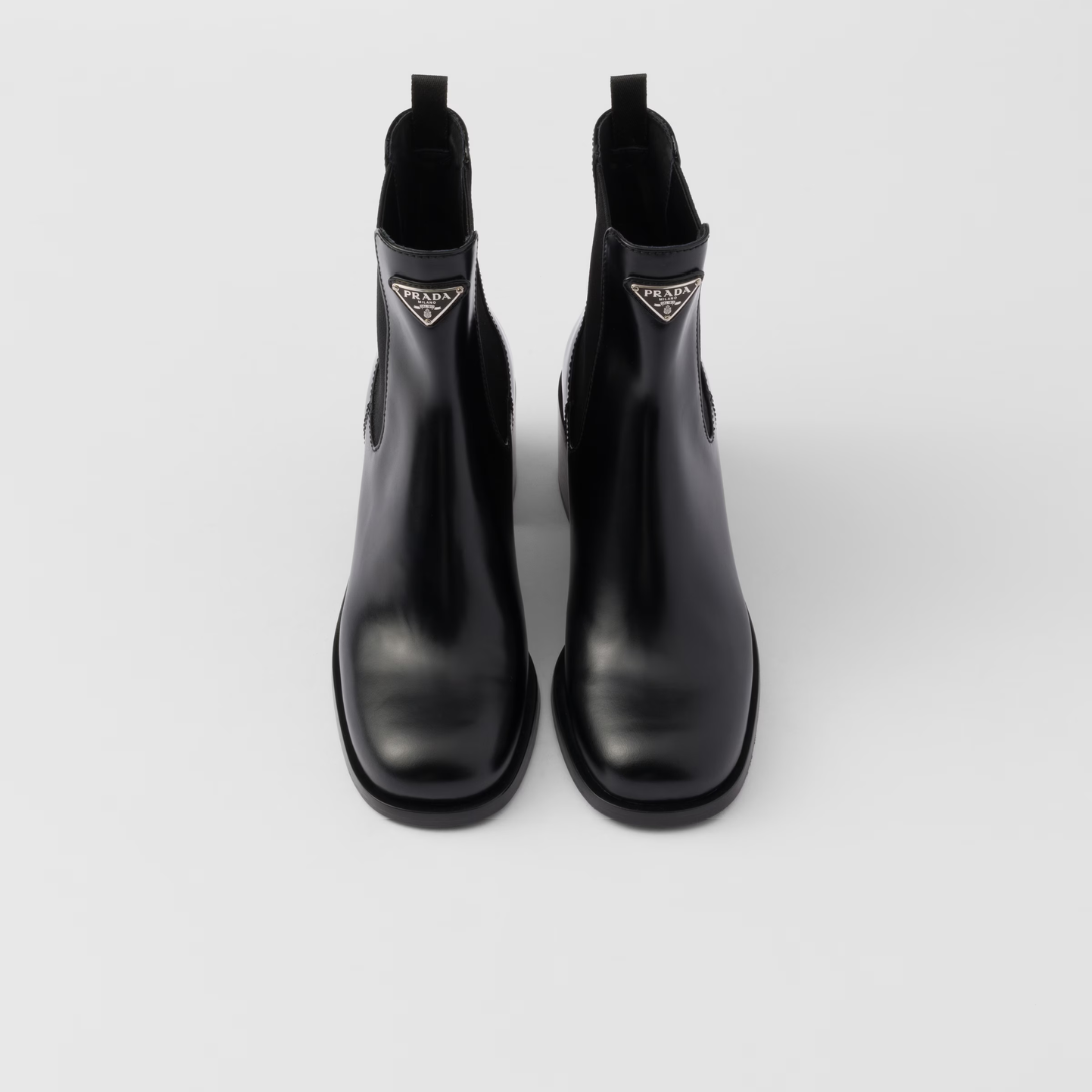 Brushed leather booties Black – these brushed leather booties have a refined and versatile design with clean lines – LUX VERSE Luxury Designer Fashion Outlet