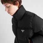 Printed nylon down jacket – first introduced on trunks designed by Mario, the triangle expresses uniqueness – LUX VERSE Luxury Designer Fashion Outlet