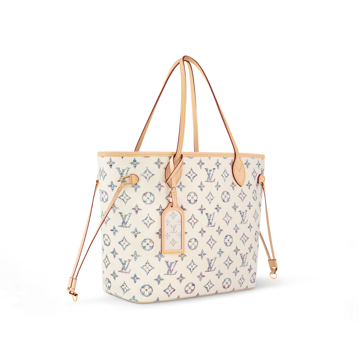 Neverfull MM Multicolor Beige – sixty-six multicolored threads, in a subtle gradient of colors, are woven together – LUX VERSE Luxury Designer Fashion Outlet