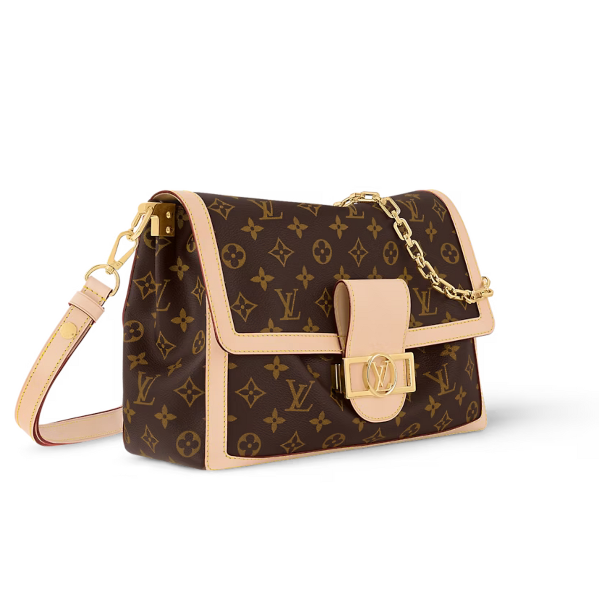 Dauphine Soft GM – monogram coated canvas Cowhide-leather trim Microfiber lining Gold-color hardware – LUX VERSE Luxury Designer Fashion Outlet