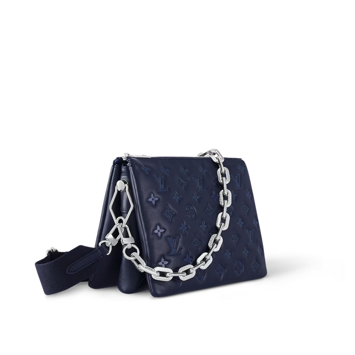 Coussin PM Marine Blue – the Coussin can be worn cross-body with the strap, short-shoulder style on its – LUX VERSE Luxury Designer Fashion Outlet