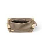 Sleek Side Trunk MM – made from grained calf leather with smooth cowhide-leather trim, it features – LUX VERSE Luxury Designer Fashion Outlet