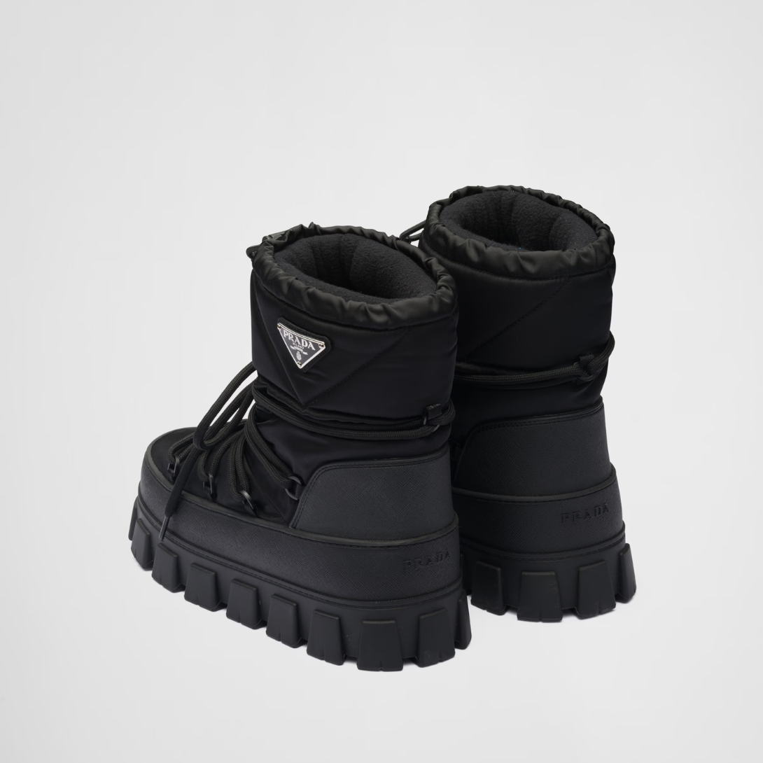 Re-Nylon gabardine après-ski boots – re-Nylon boots embody the hybrid soul – LUX VERSE Luxury Designer Fashion Outlet