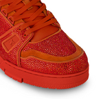 Trainer Sneaker Orange Crystal – the design is complemented by rubber details, including the Initials and the Vuitton – LUX VERSE Luxury Designer Fashion Outlet