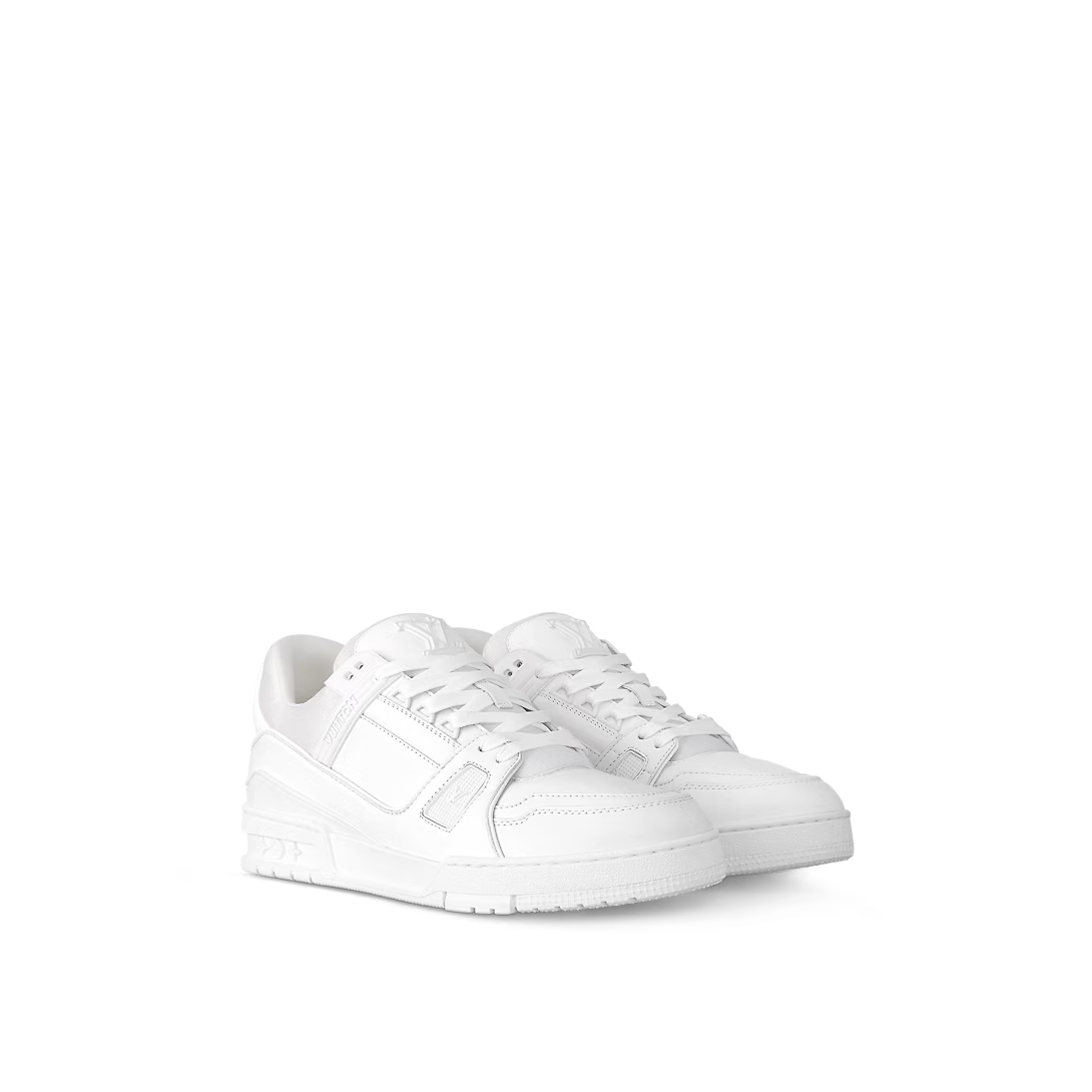 Trainer Rubber Leather sneaker – its elaborately constructed upper, which features rubber signatures, takes seven – LUX VERSE Luxury Designer Fashion Outlet