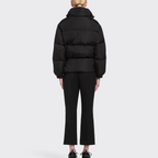 Light Re-Nylon down jacket – this short nylon down jacket with stowaway hood features an original pouch pocket on – LUX VERSE Luxury Designer Fashion Outlet